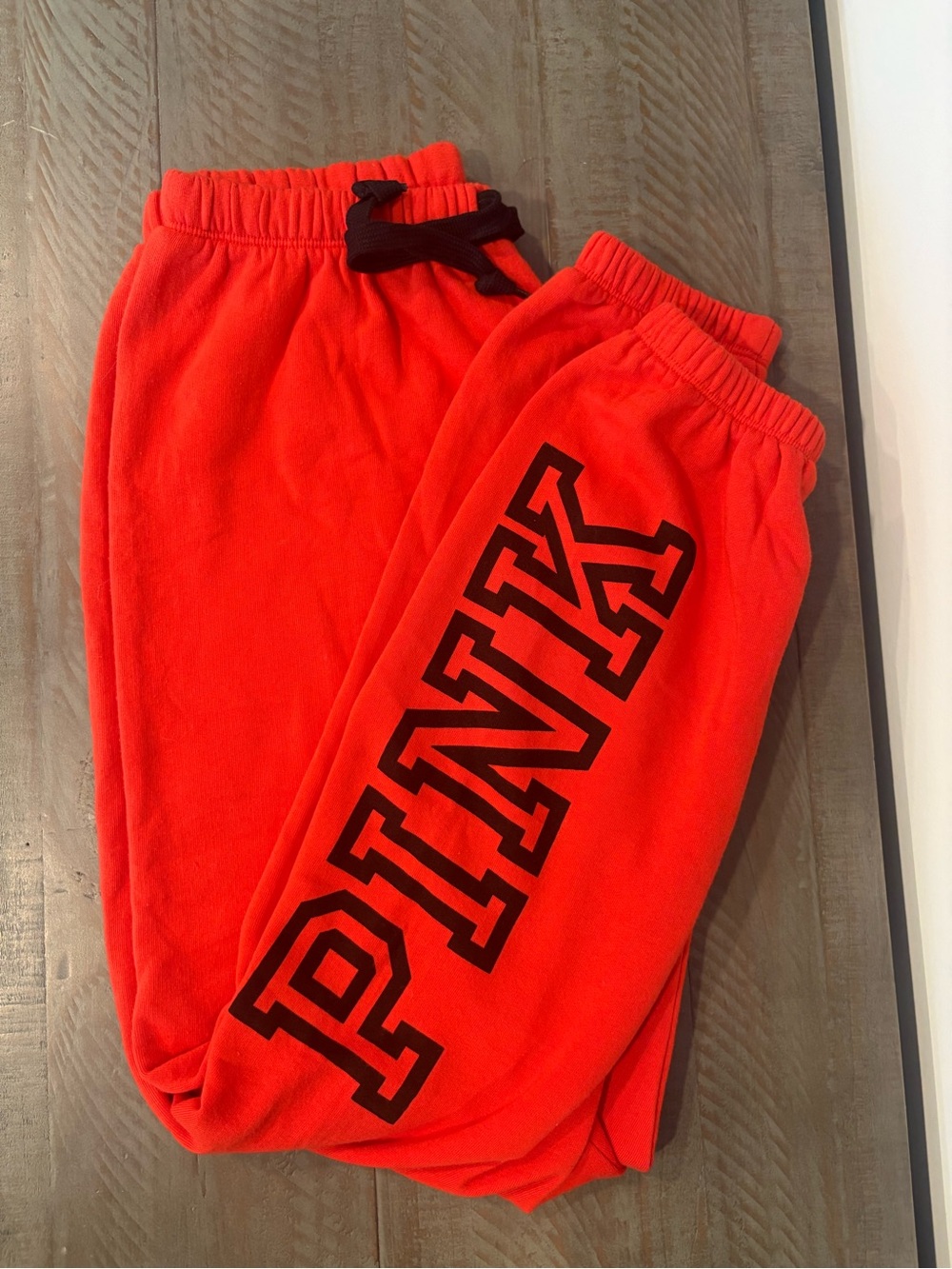 Like New - PINK VS Bright Red Logo Jogger Sweats